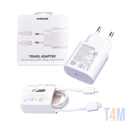 SAMSUNG FAST CHARGER ADAPTOR EP-TA800NB EGEU WITH CABLE TYPE C TO TYPE C 25W WHITE